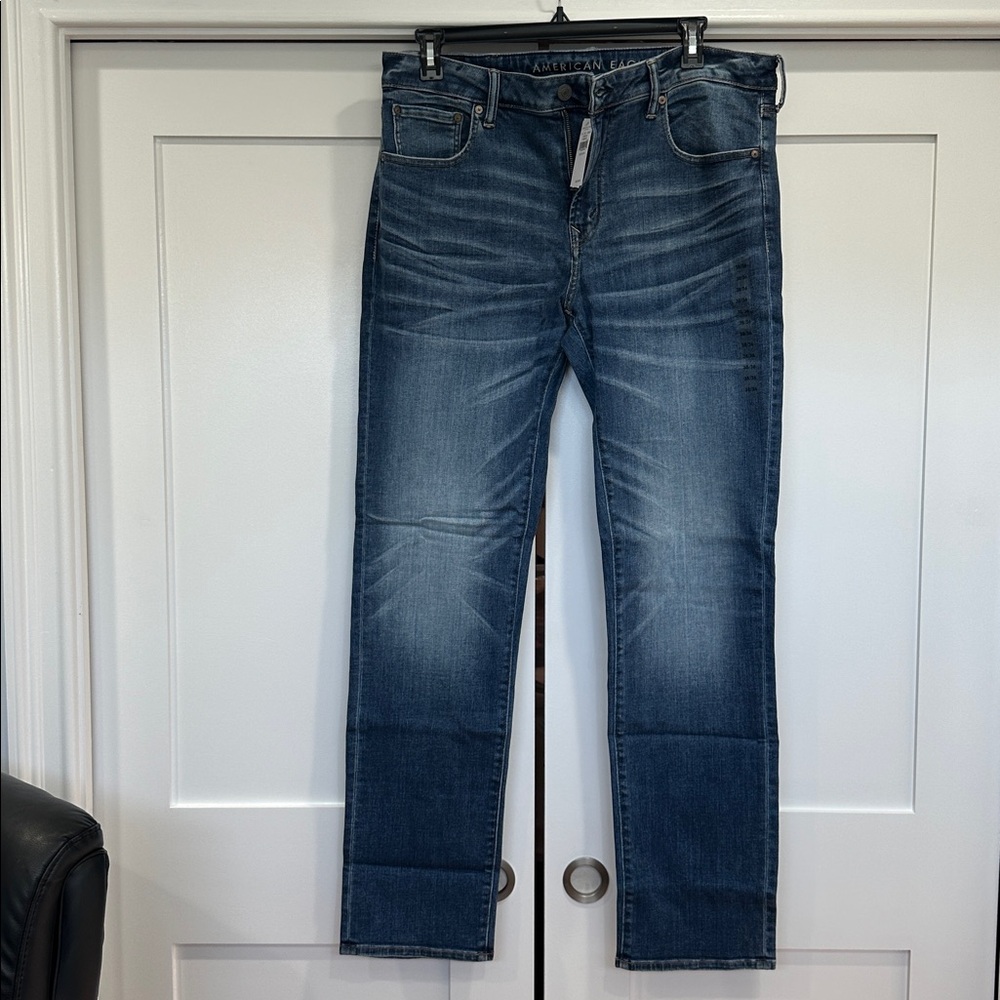 NWT American Eagle Men's Next Level Athletic Airflex Blue Jeans Size 38/36